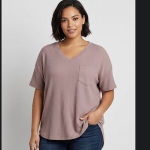 Altar'd State Dusty Rose V-Neck Tee